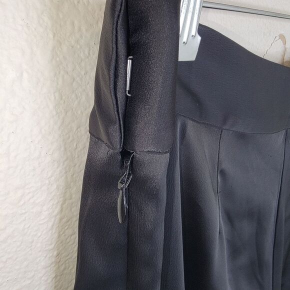 The Limited Nwt High Waist Black Satin Wide Leg Pants Size 8 - Picture 5 of 8